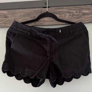 J. Crew Black Scalloped Shorts